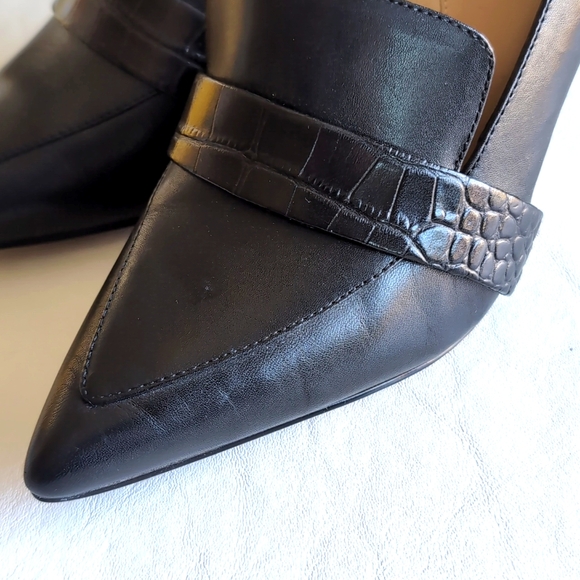 Banana Republic Black Madison 12 Hour Loafer Pumps 3.5 inch Heels Size 8.5 - Picture 7 of 10